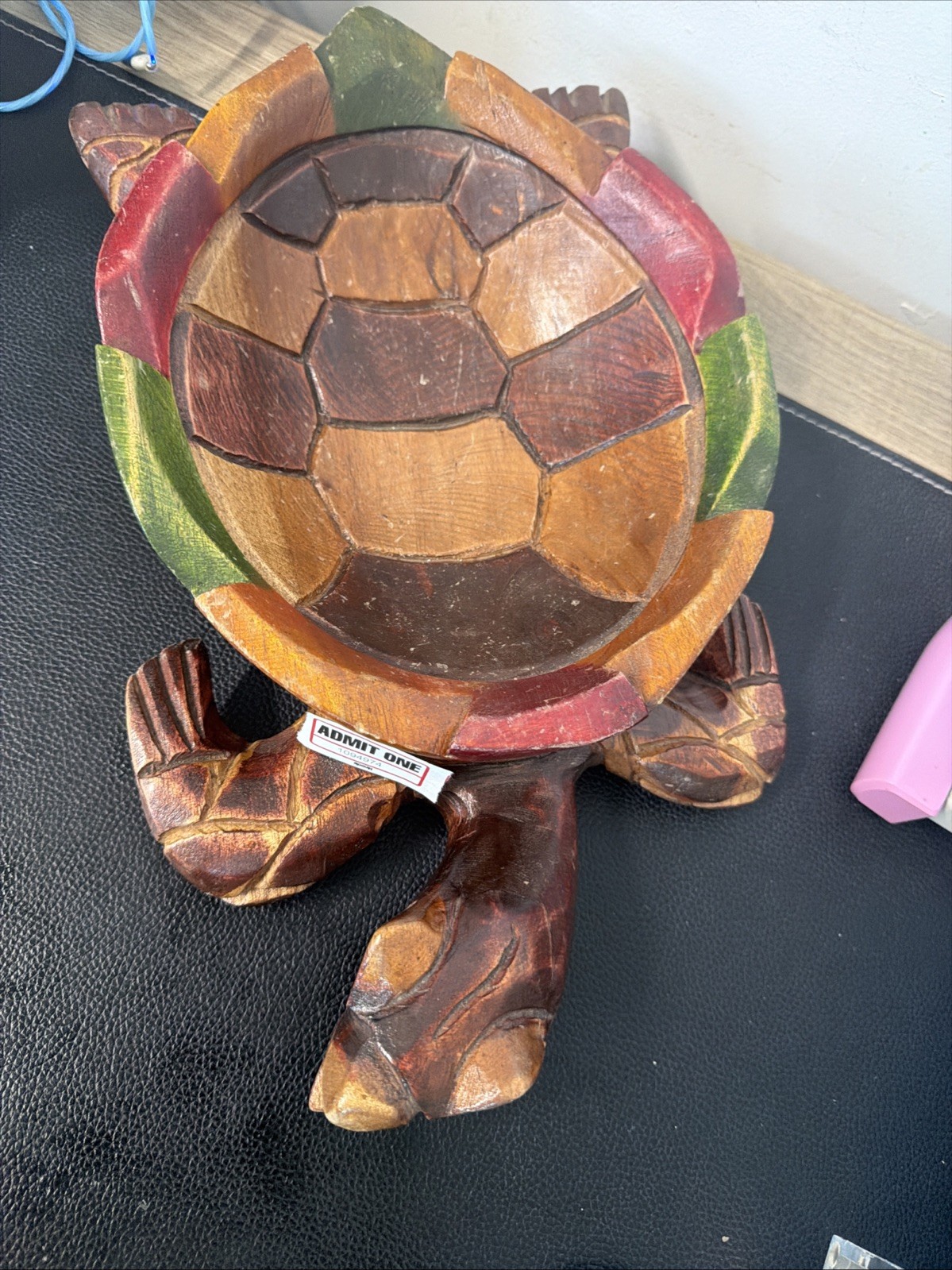 Hand Carved Wood Large Turtle Bowl,Unique Conversation Piece To Any Collection Hand Carved Wood Large Turtle Bowl,Unique Conversation Piece To Any Collection