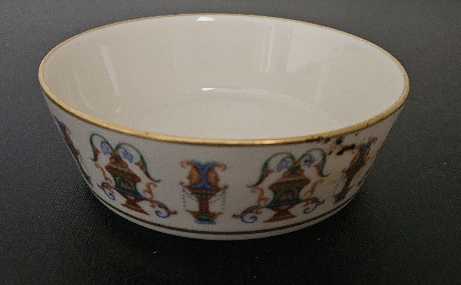 Lenox Lido Bowl 1970 Hand Painted 24K Gold Porcelain 5.75 Lenox Lido Bowl 1970 Hand Painted 24K Gold Porcelain 5.75
