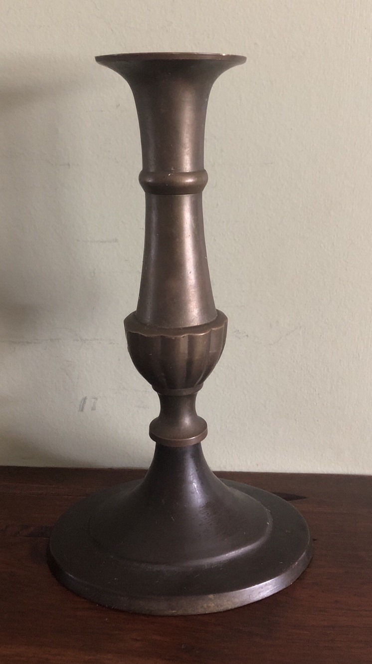 Vintage Brass Bronze Finish Candlestick Candleholder 7 Inches MCM