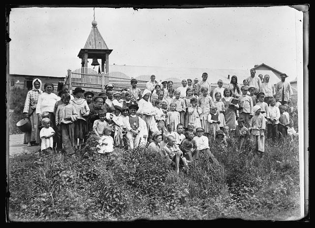 Photo:Vladivostok Russia 1919 Refugee Colony at Fortress 6 Group Portrait