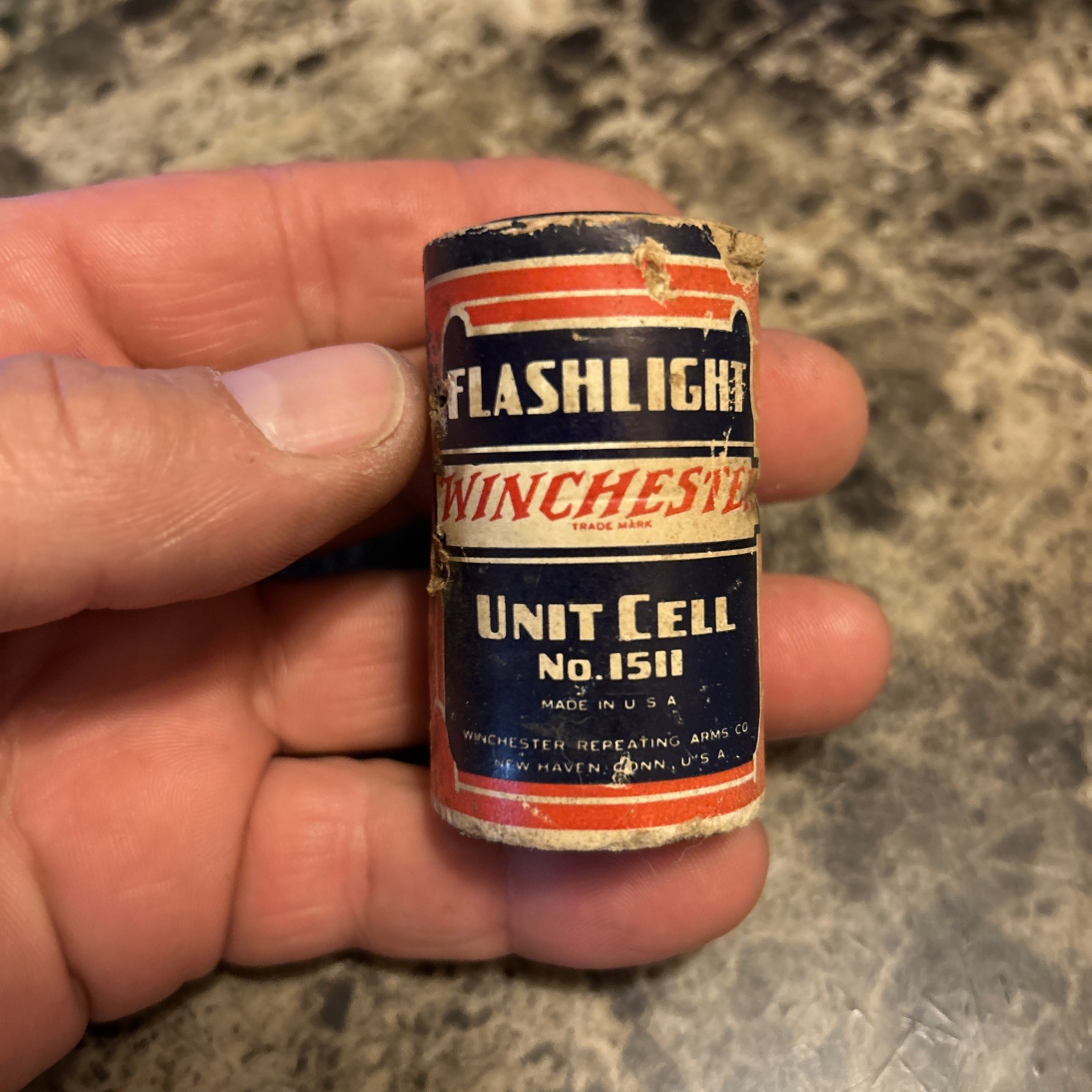 Vintage Winchester D Cell Flashlight Battery. Unit Cell No. 1511