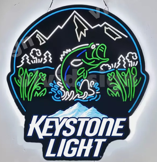 Keystone Light Mountain Bass Fish Beer 2D LED 20\