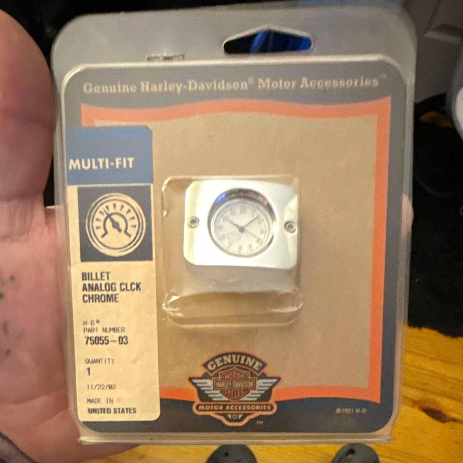 Harley-Davidson Multi-Fit Billet Analog Clock Chrome P/N 75055-03