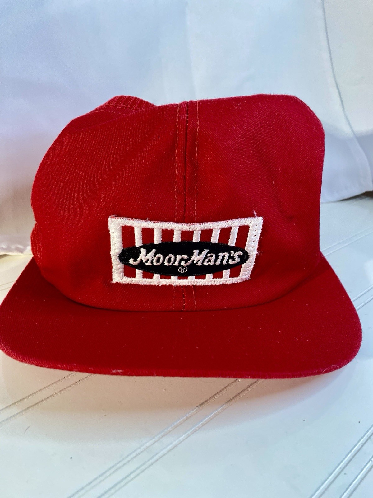 Vintage MoorMan's Red Mesh Snapback Hat Agriculture Advertising