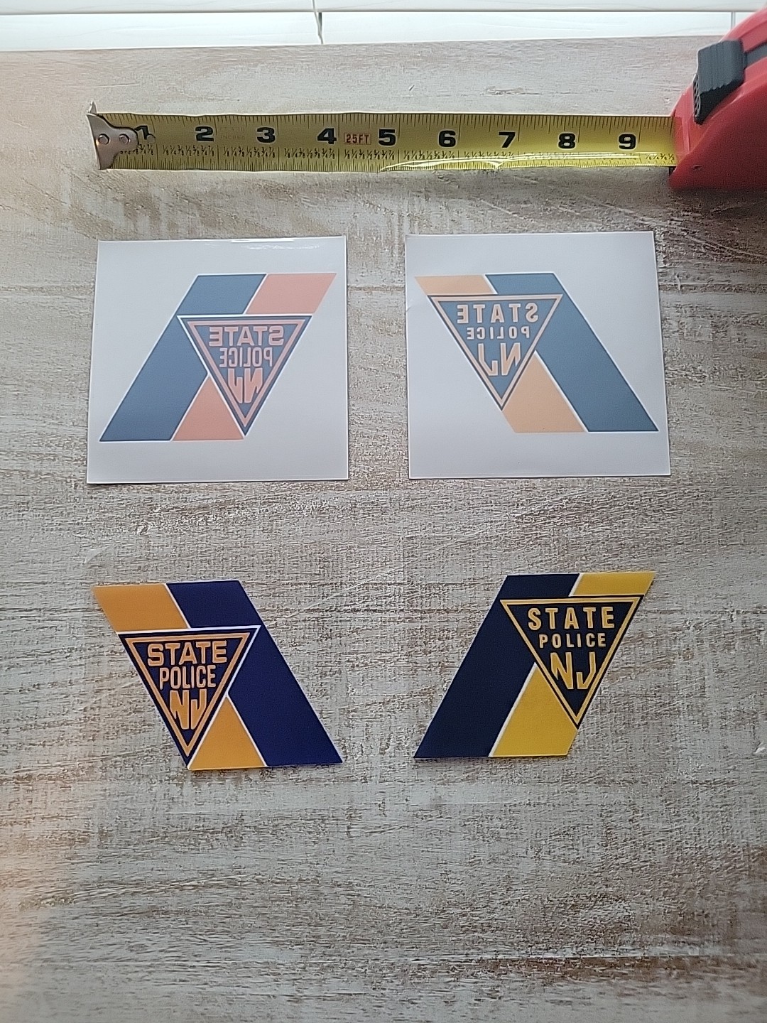 (4) Piece Lot - SUPPORTER - New JERSEY State POLICE - INSIDE WINDOW DECALS (4) Piece Lot - SUPPORTER - New JERSEY State POLICE - INSIDE WINDOW DECALS