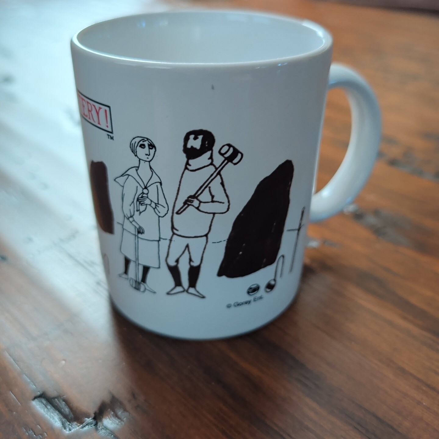 Vintage Edward Gorey PBS Mystery Theater Croquet Mug 1990