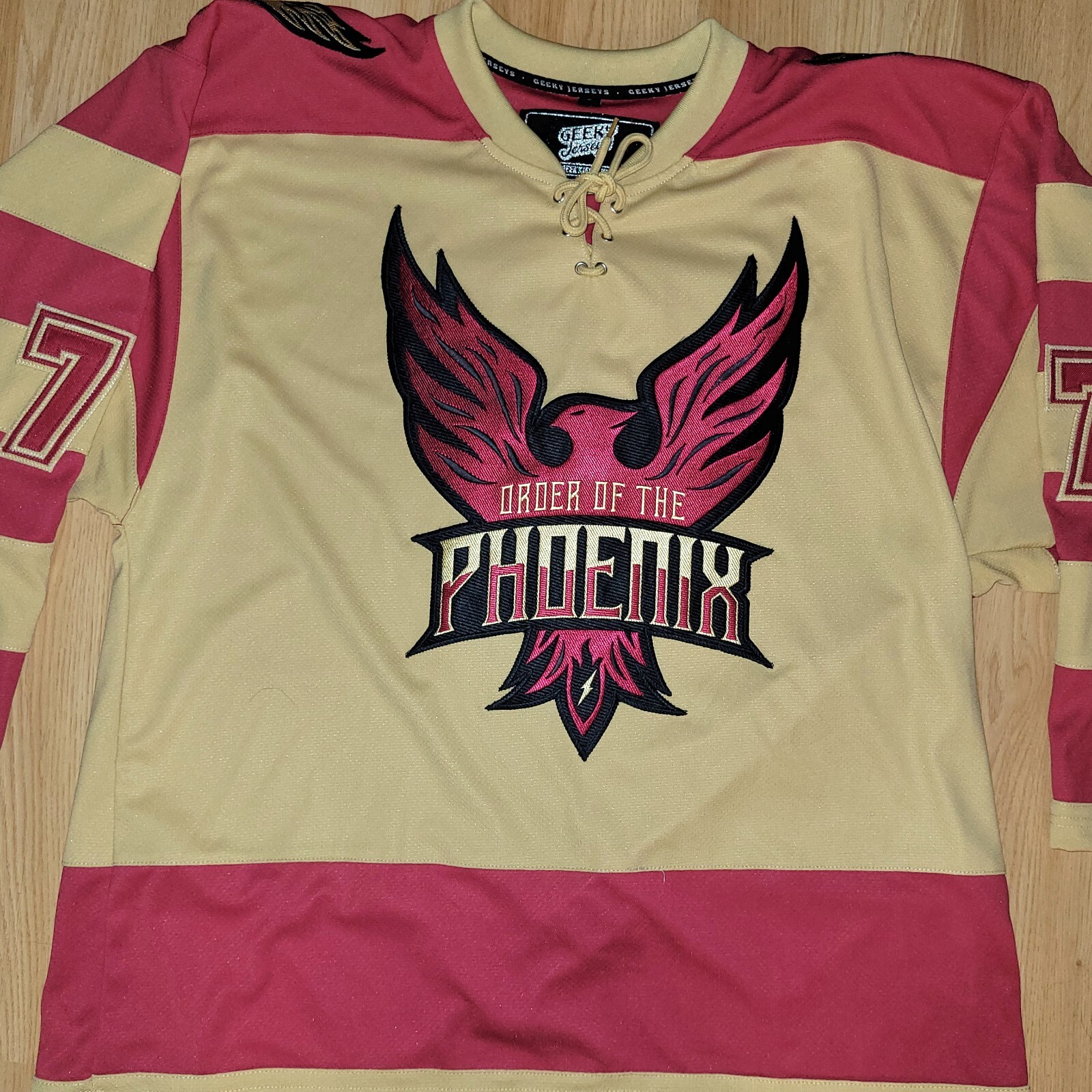 Geeky Jersey Rare Harry Potter Phoenix Rising Hockey Jersey Adult L