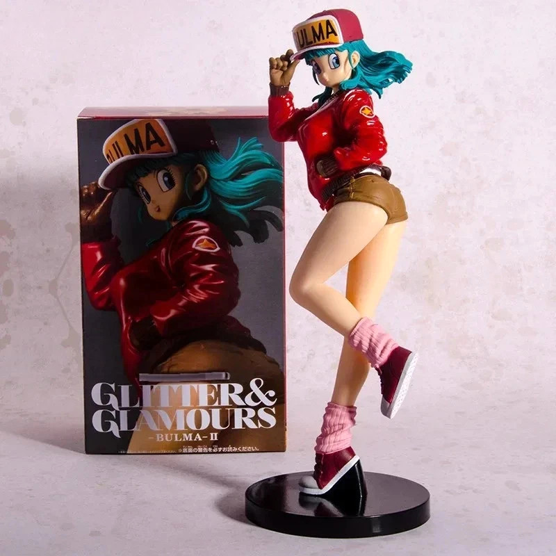 25cm Dragon Ball Bulma Glitter Glamours PVC Figure Sexy Anime Statue Gift