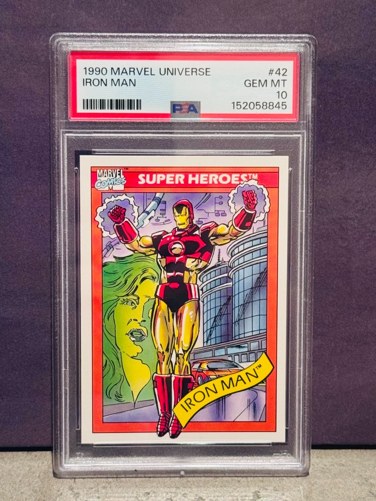 1990 Marvel Universe # 42 Iron Man PSA 10 GEM MINT BRAND NEW SLAB