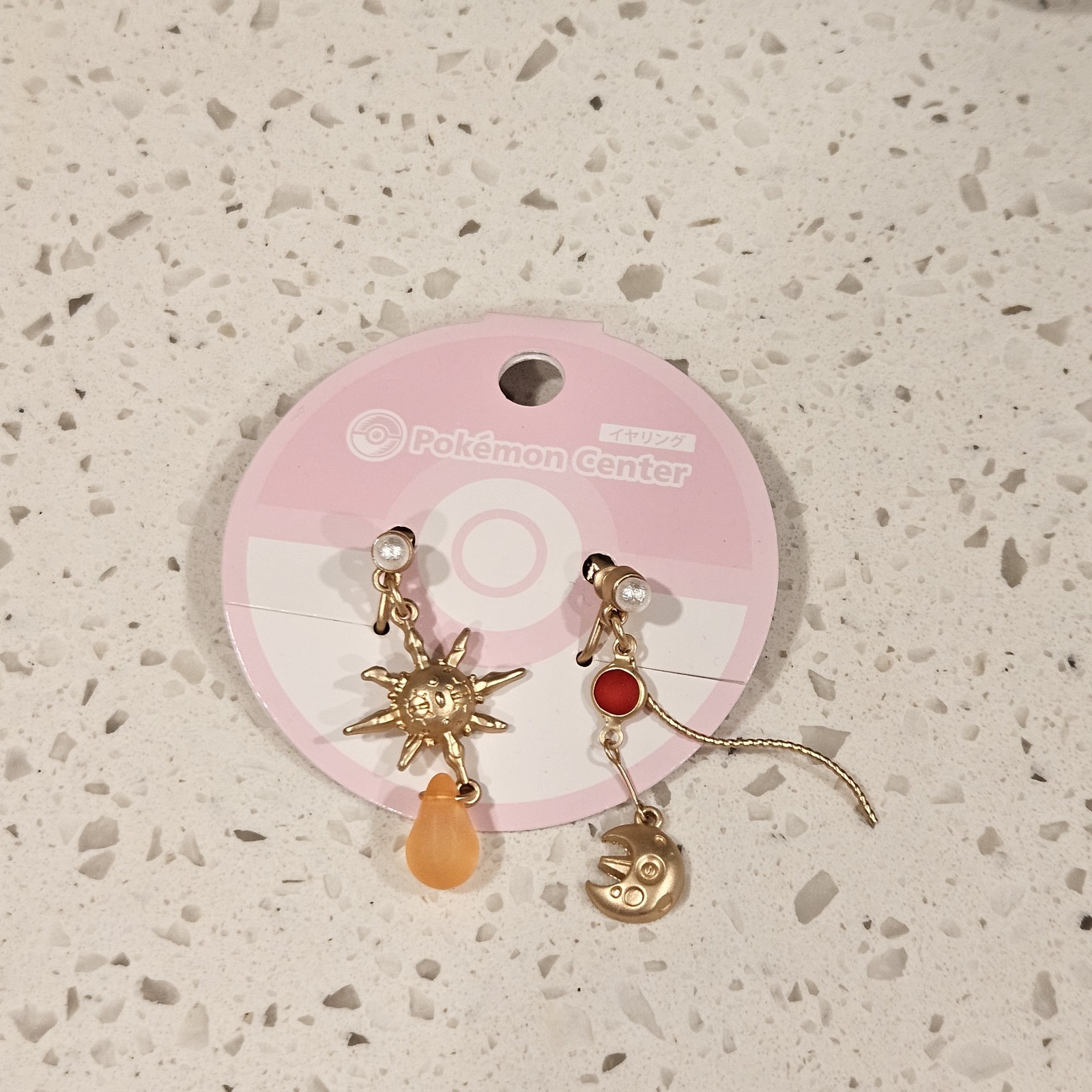 Pokémon Center Japan Solrock & Lunatone Clip-On Earrings NWT (Accessory No. 98)