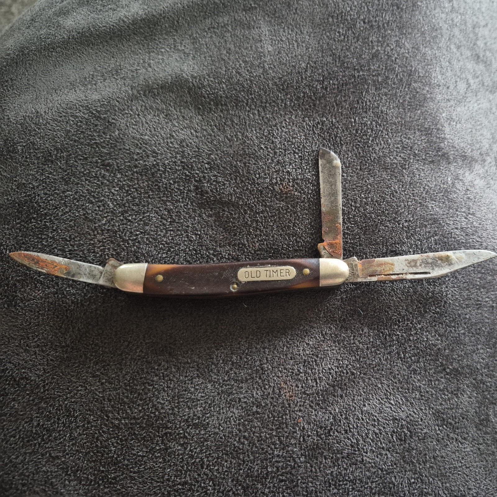 Vintage Ulster USA 58OT Old Timer 3-Blade Junior Stockman Folding Pocket Knife Vintage Ulster USA 58OT Old Timer 3-Blade Junior Stockman Folding Pocket Knife