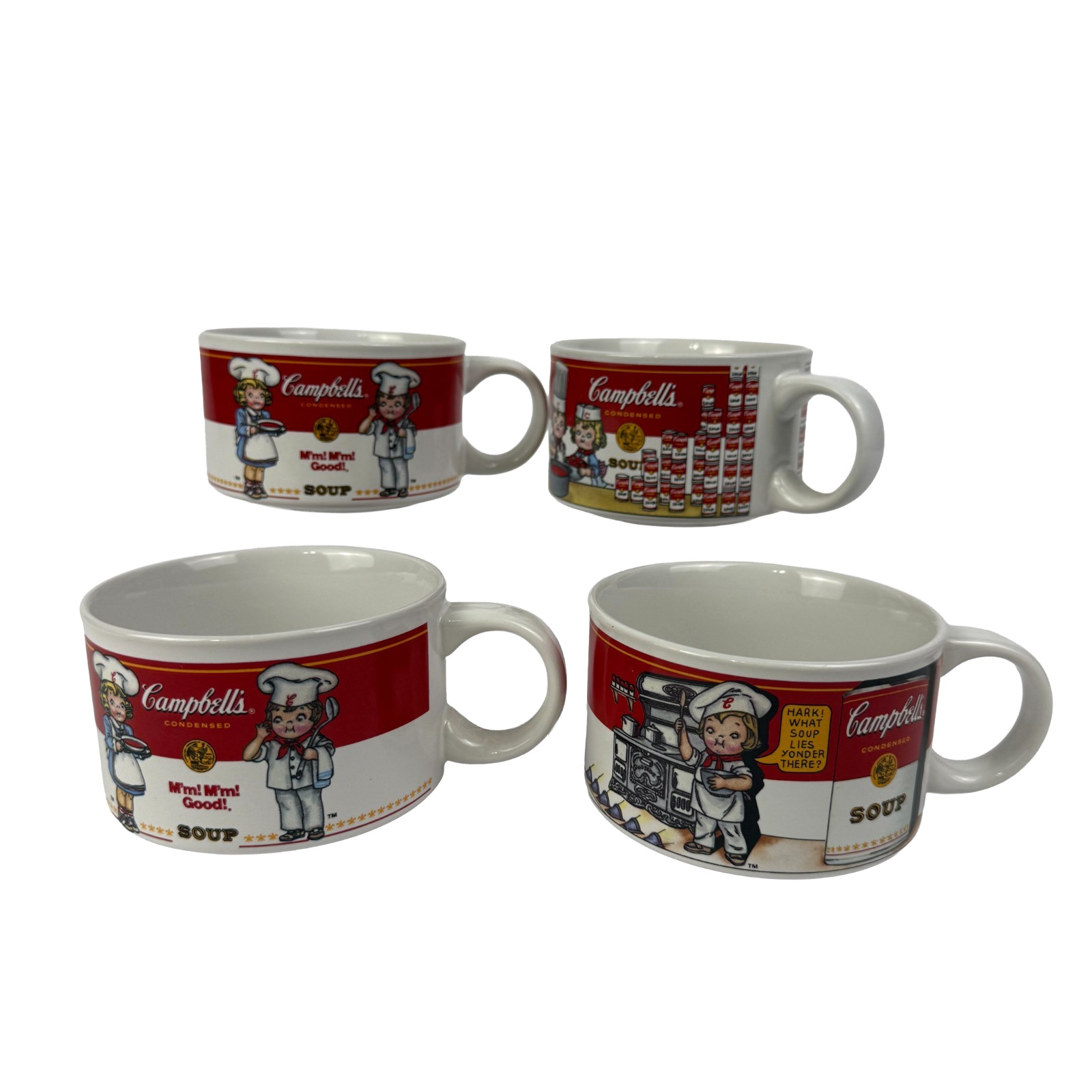 Campbell\'s Kids Soup Bowls Cups Mugs 1997 Westwood Set Of 4 Vintage Collectibles
