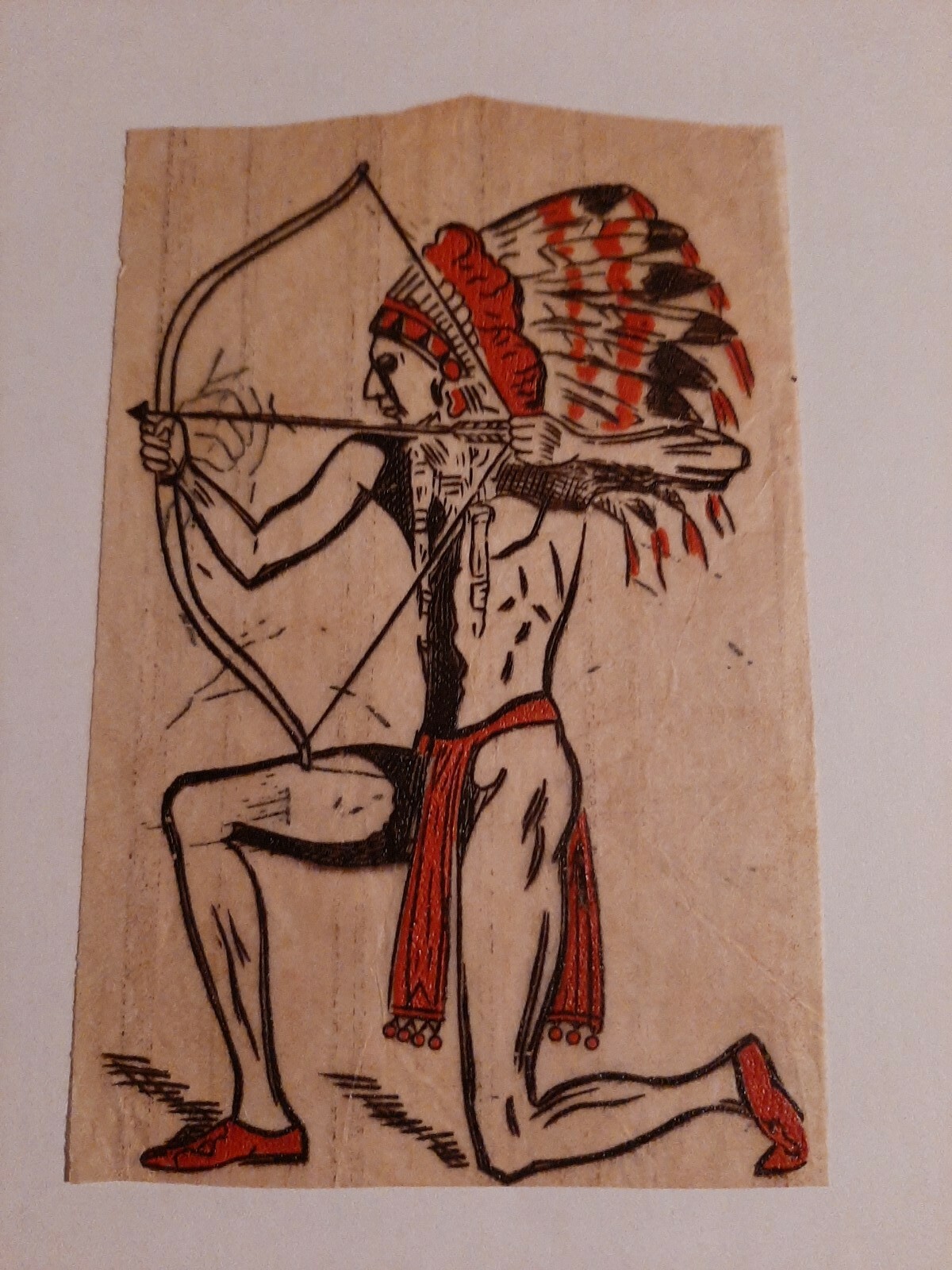 Jitterprint Antique Iron Transfer Decal 1930s-40s Indian Rare