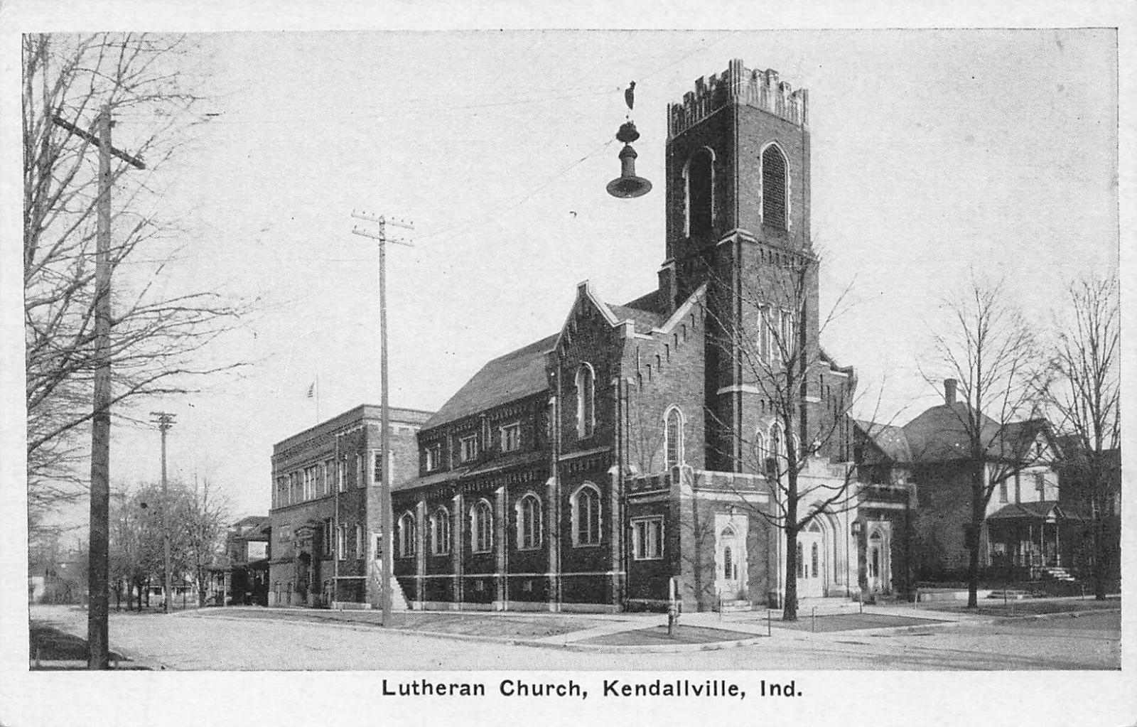 Indiana Postcards       LUTHERAN   CHURCH    KENDALLVILLE     Indiana
