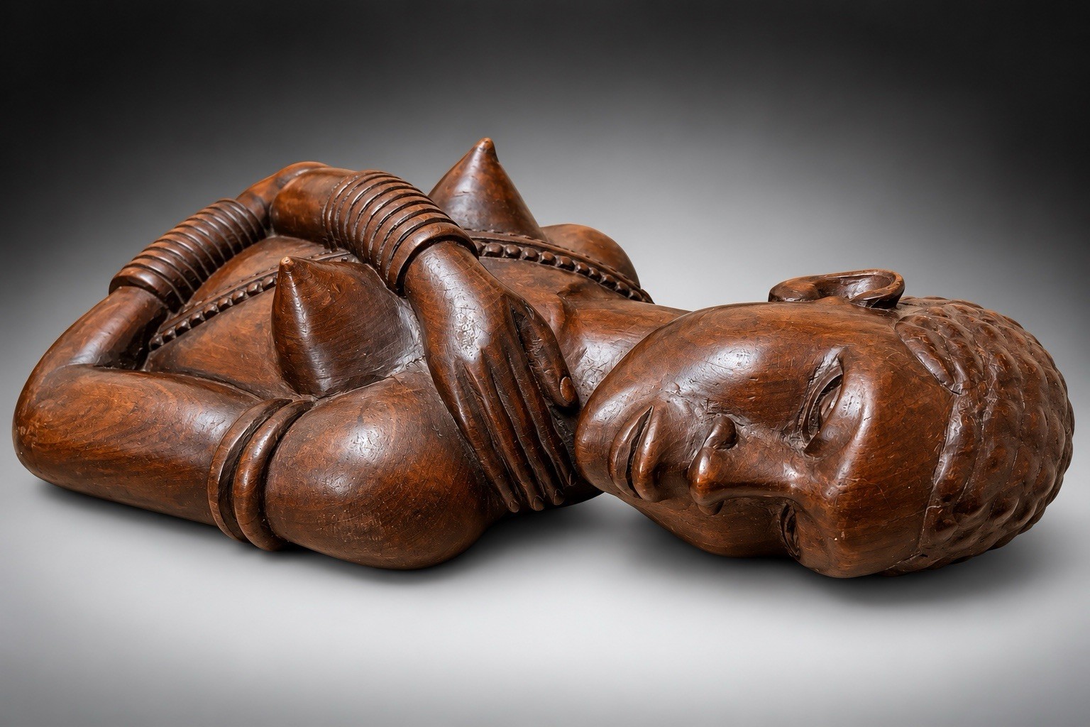 Vintage African Woman Hand Carved Hardwood Wall Sculpture Bust 15” 6 LB Tribal