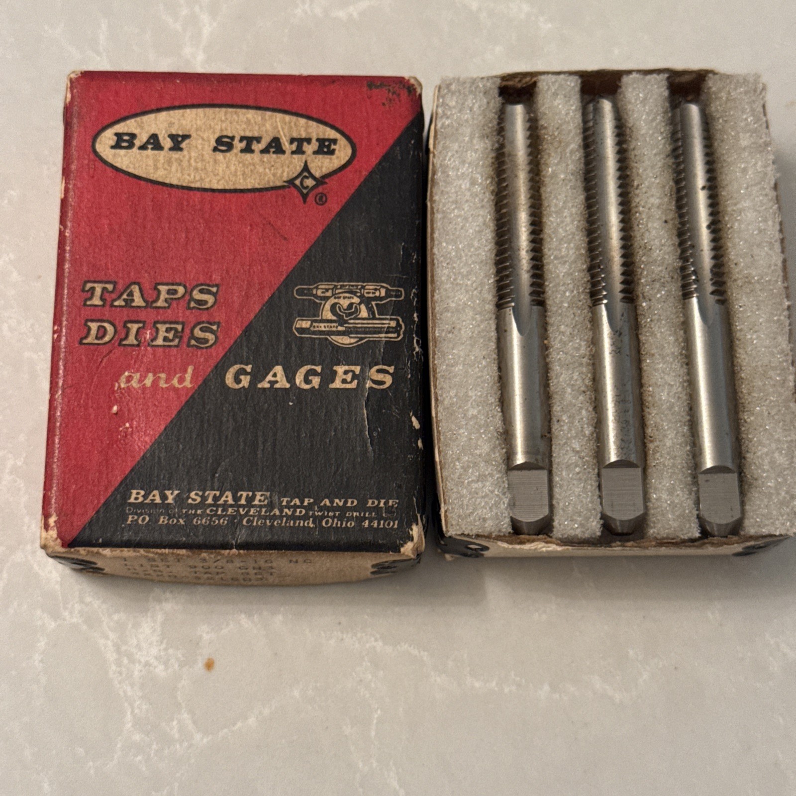 Vintage MACHINIST Taps Set 3/8-16 3pcs BAY STATE Metal Threading ☆USA Vintage MACHINIST Taps Set 3/8-16 3pcs BAY STATE Metal Threading ☆USA