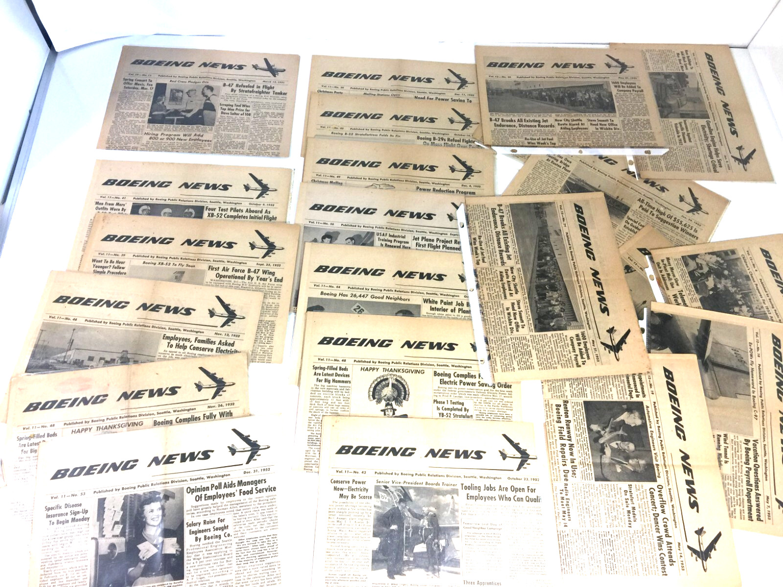 Lot Of 21 Boeing News 1952 / '53 Well Kept Boeing History Vintage Memorabilia ✈️