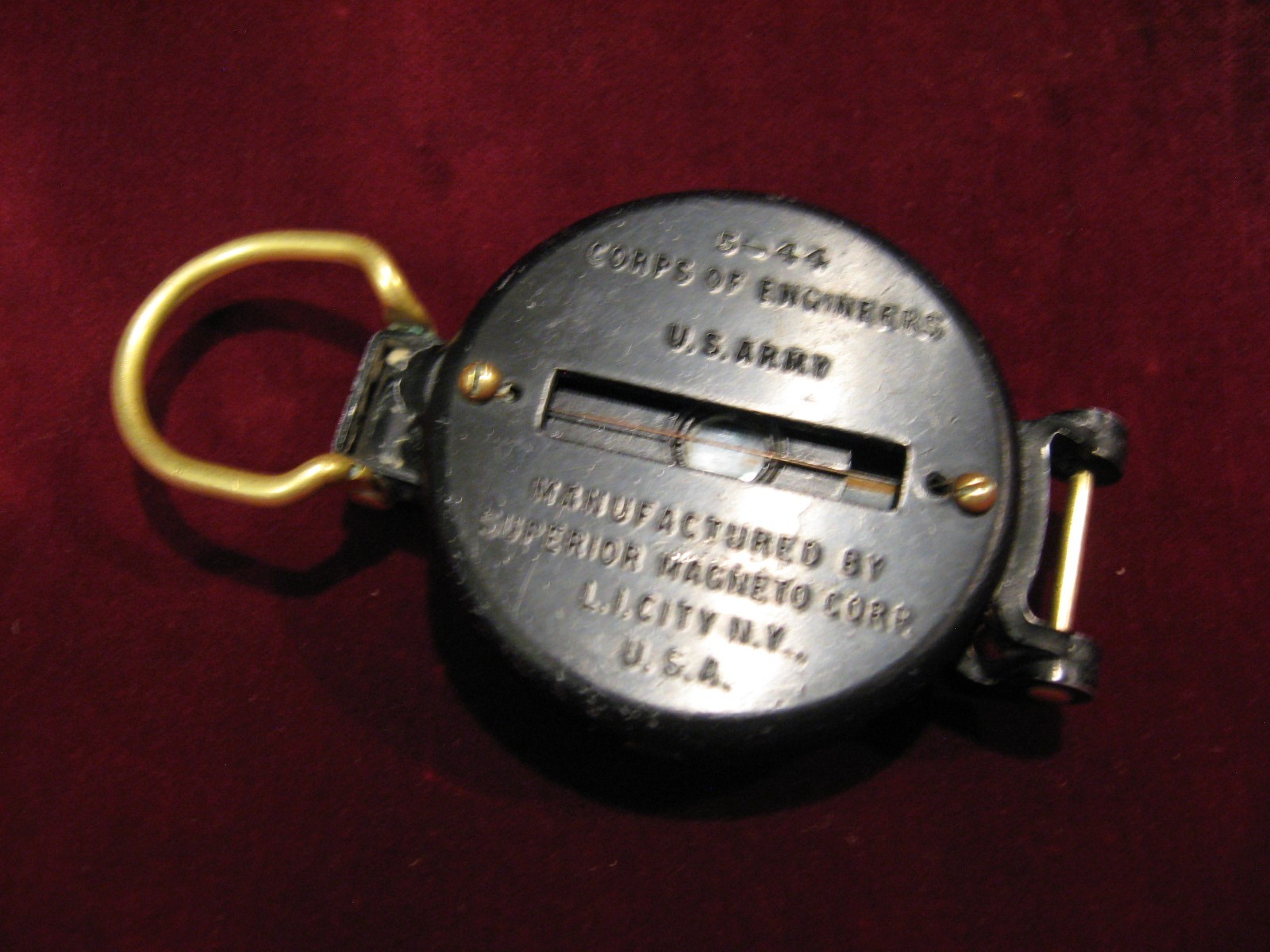 Vintage Compass US Army Corp of Engineers Superior Magneto Corp LIC NY Vgd