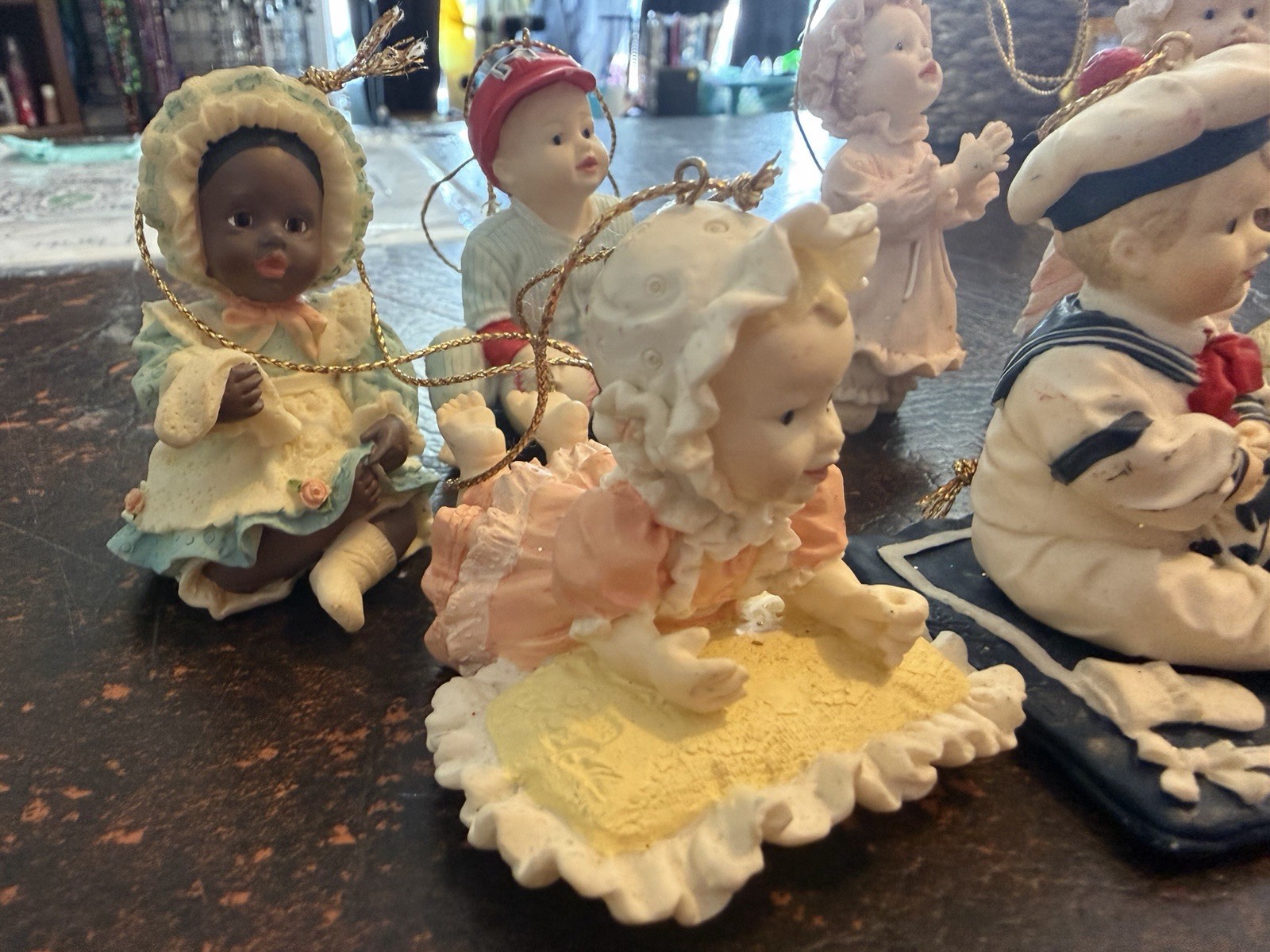 Lot of 7 Vintage 1993 Ashton-Drake Yolanda Bello Baby Ornaments Signed ADG