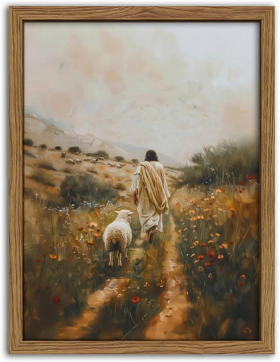 Jesus Leaves the 99 Sheep Canvas Wall Art Christian Wall Decor Picture Jesus Jesus Leaves the 99 Sheep Canvas Wall Art Christian Wall Decor Picture Jesus