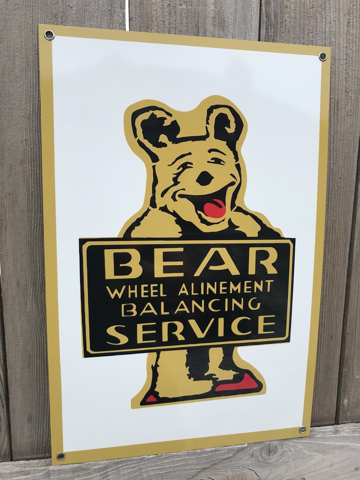Bear alignment And Service vintage Style advertising sign 18 Inch Bear alignment And Service vintage Style advertising sign 18 Inch