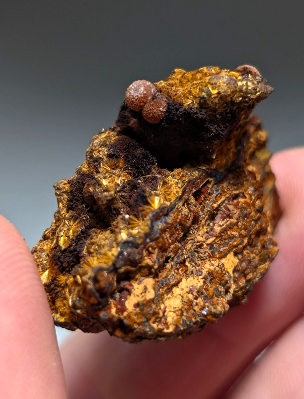 VERY RARE Strengite + Cacoxenite- Coon Creek, Polk County, Arkansas