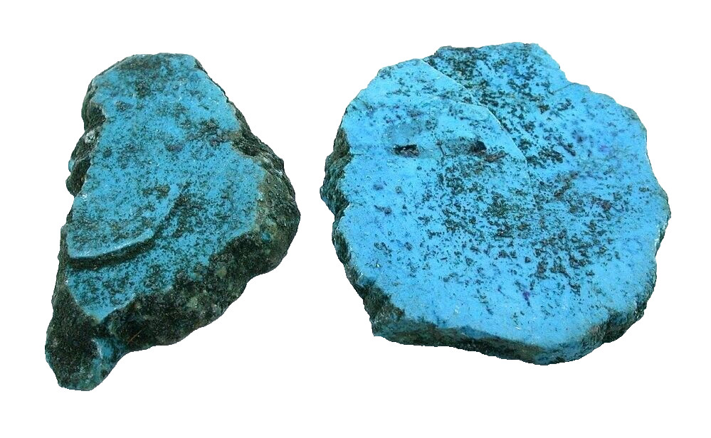 170 Gram Two Dyed Turquoise Blue Howlite Slab Cab Cabochon Gem Rough HS3/101424