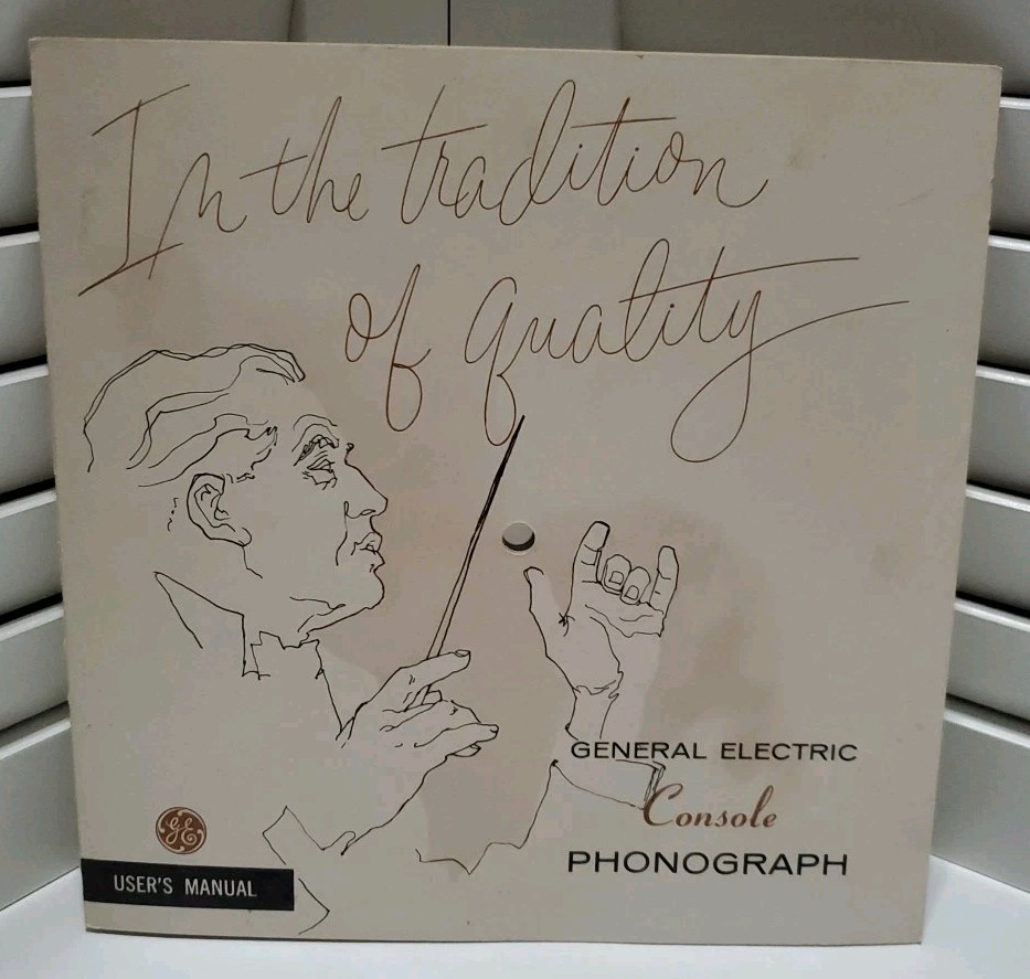 Vtg 1950s General Electric GE Console Phonograph User's Manual W/ Acetate Record Vtg 1950s General Electric GE Console Phonograph User's Manual W/ Acetate Record