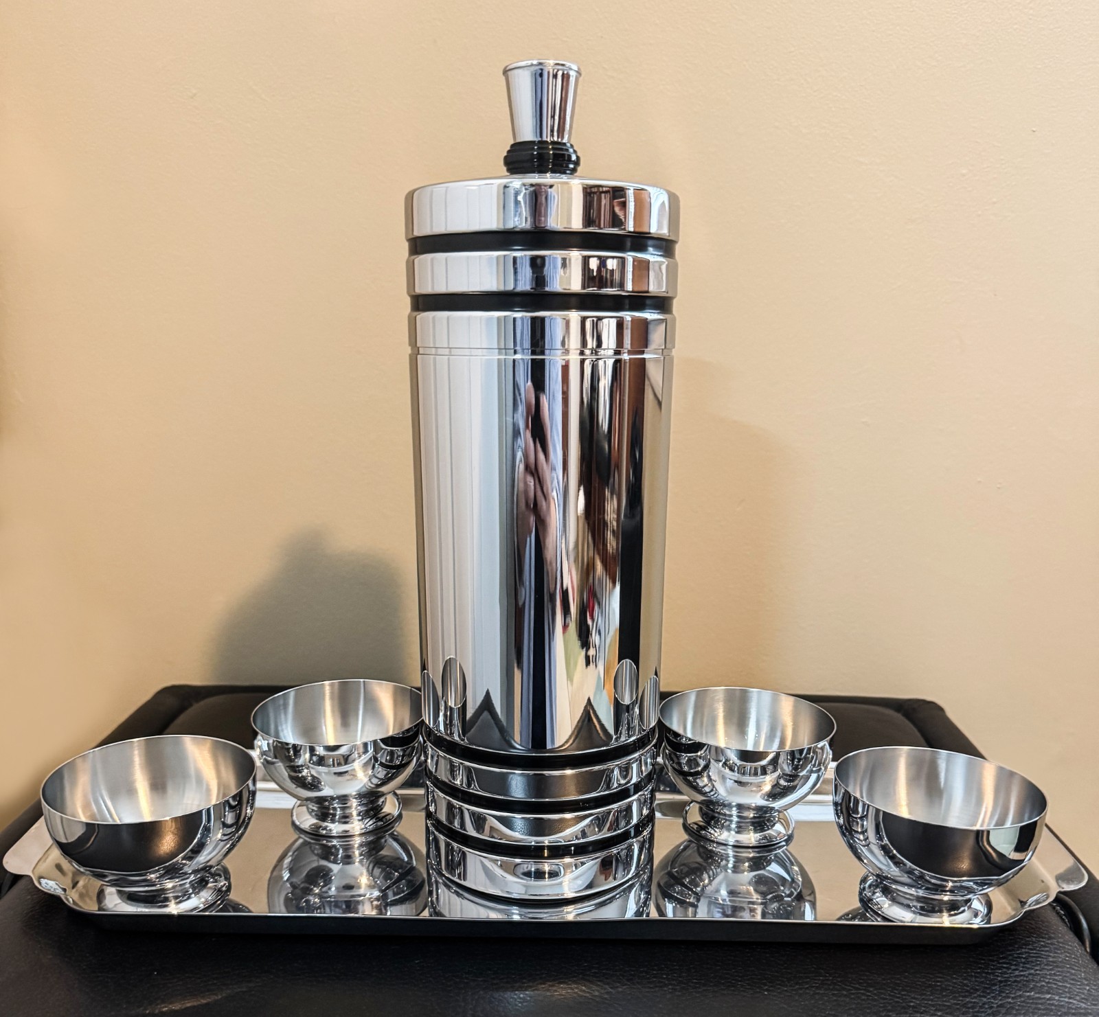 CHASE ART DECO 6-PC HOLIDAY COCKTAIL SET BY H. REICHENBACH & H. LAYLON C 1934