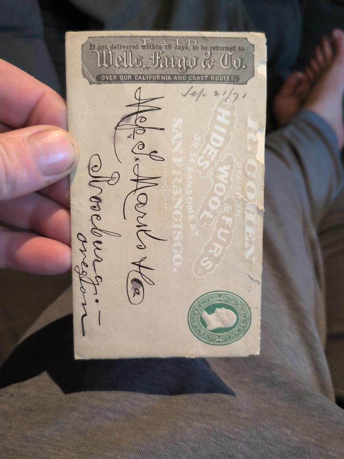 This specific item is a historical document from Wells Fargo & Co. Express.