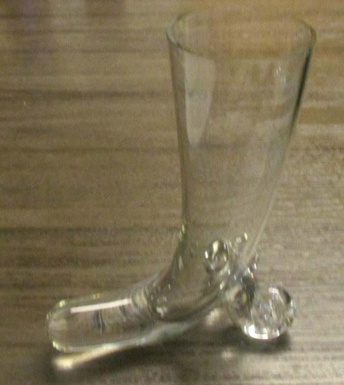 Vintage Clear Glass Footed Cornucopia Vase