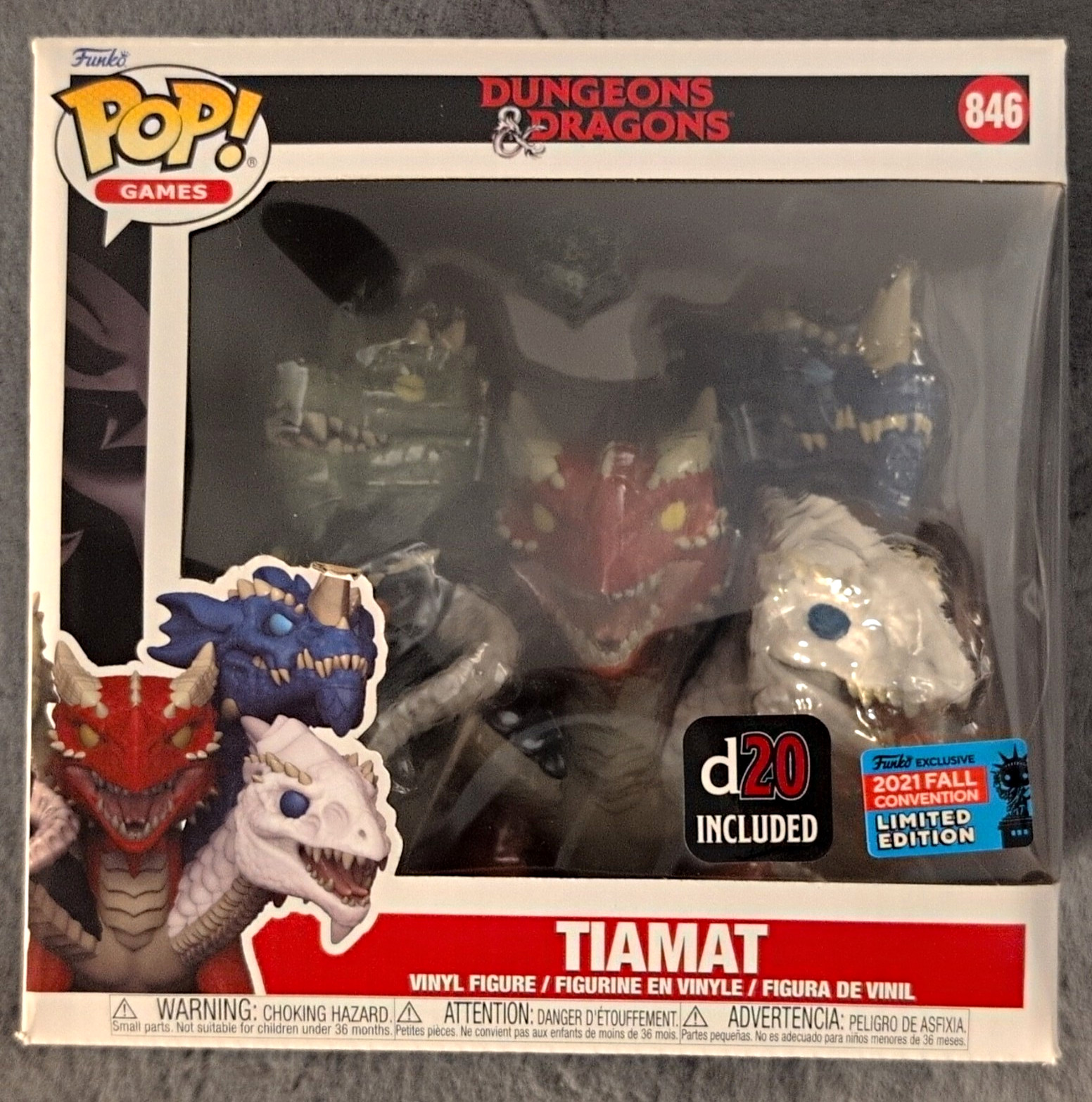 Funko Pop Tiamat #846 Vinyl Figure w/ d20 2021 Fall Con LE