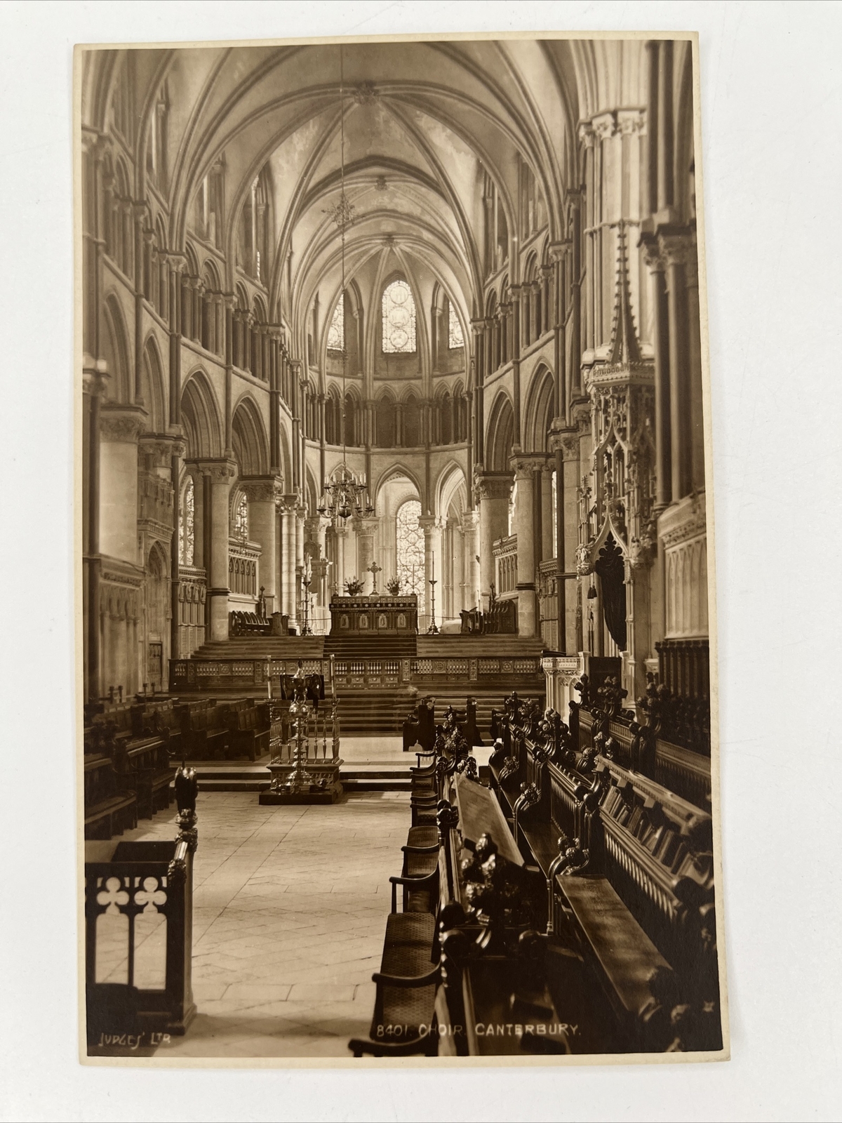Postcard Choir Canterbury Cathedral Church England UK Judges RPPC Real Photo