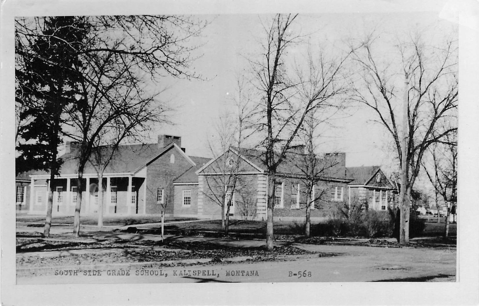 Vintage South Side Grade School, Kalispell, Postcard Kalispell Montana Unposted