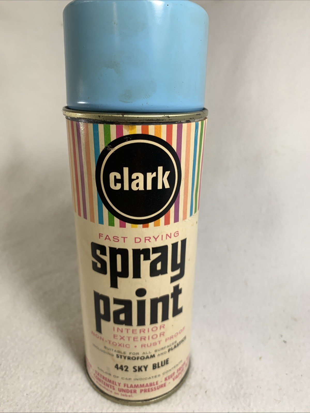 Vintage 1965 Sky Blue 442 13 Oz Aerosol Metal Spray Paint Can
