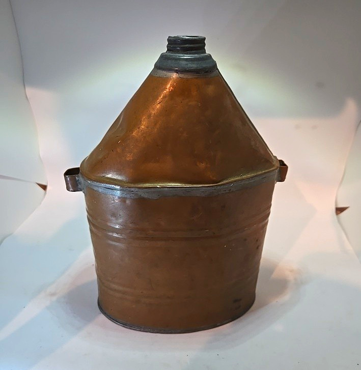 Antique Civil War Era Copper Canteen Hand Soldered 9
