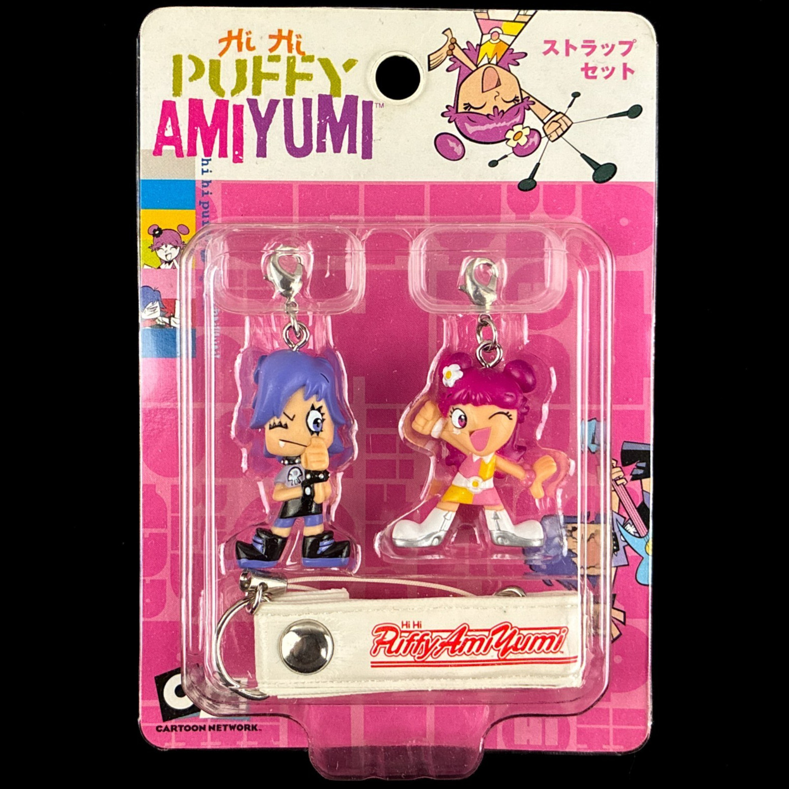 Vintage Cube Hi Hi Puffy AmiYumi Ami & Yumi Mini Figure Keychain Strap Set Japan