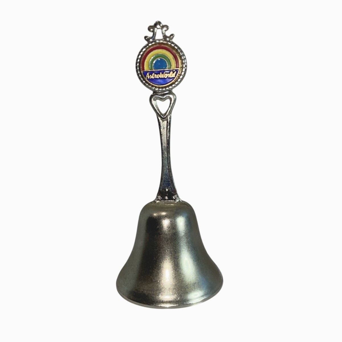 Vintage 1984 AstroWorld Houston TX Collectible Metal Bell Heart Handle, Retro