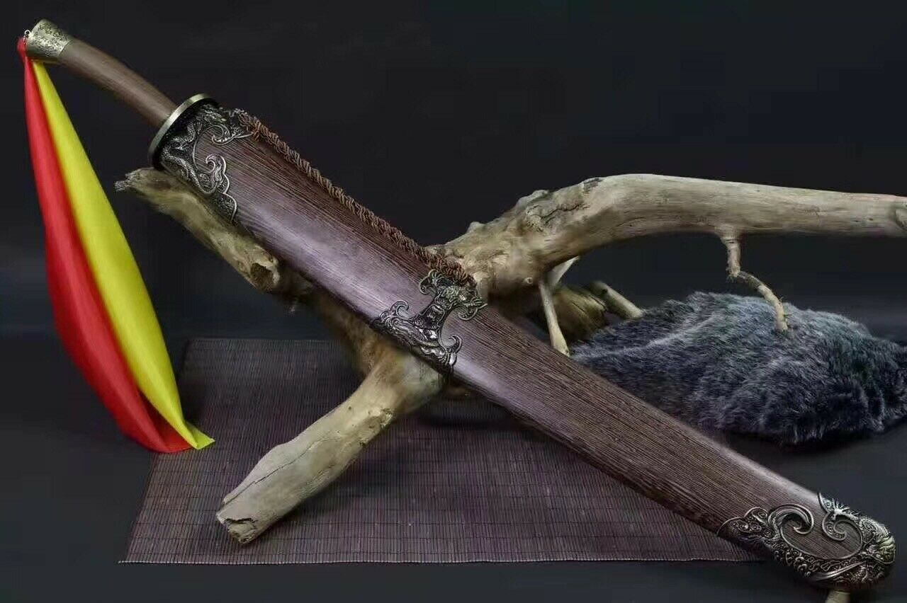 Sharp Chinese Kung Fu Sword Qing Dynasty Dao Broadsword Damascus Folded Steel