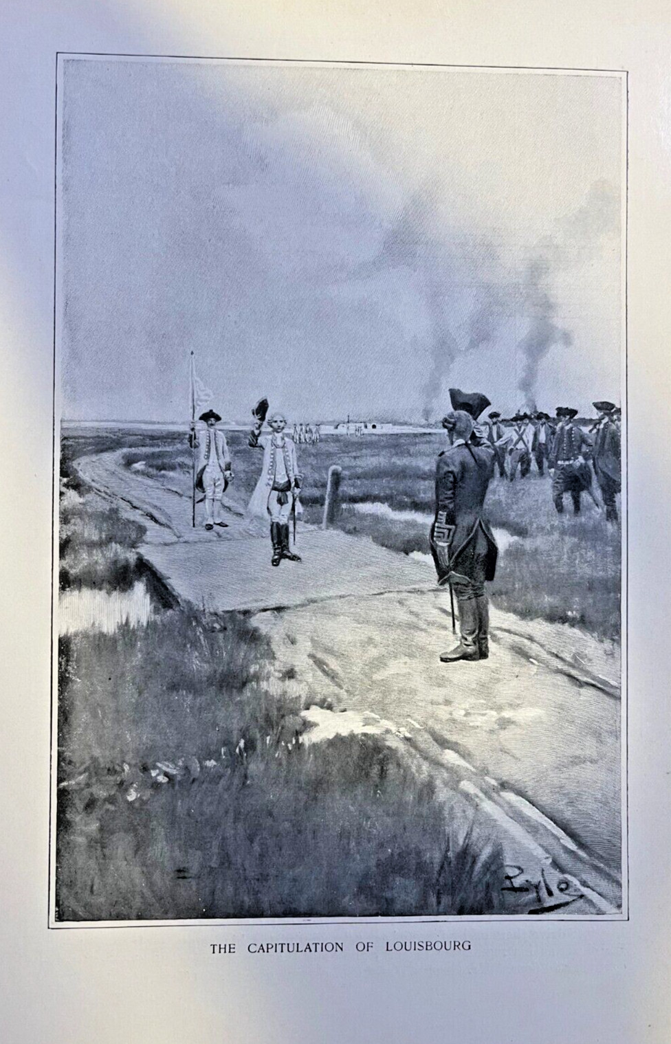 1901 Vintage magazine Illustration Capitulation of Louisbourg