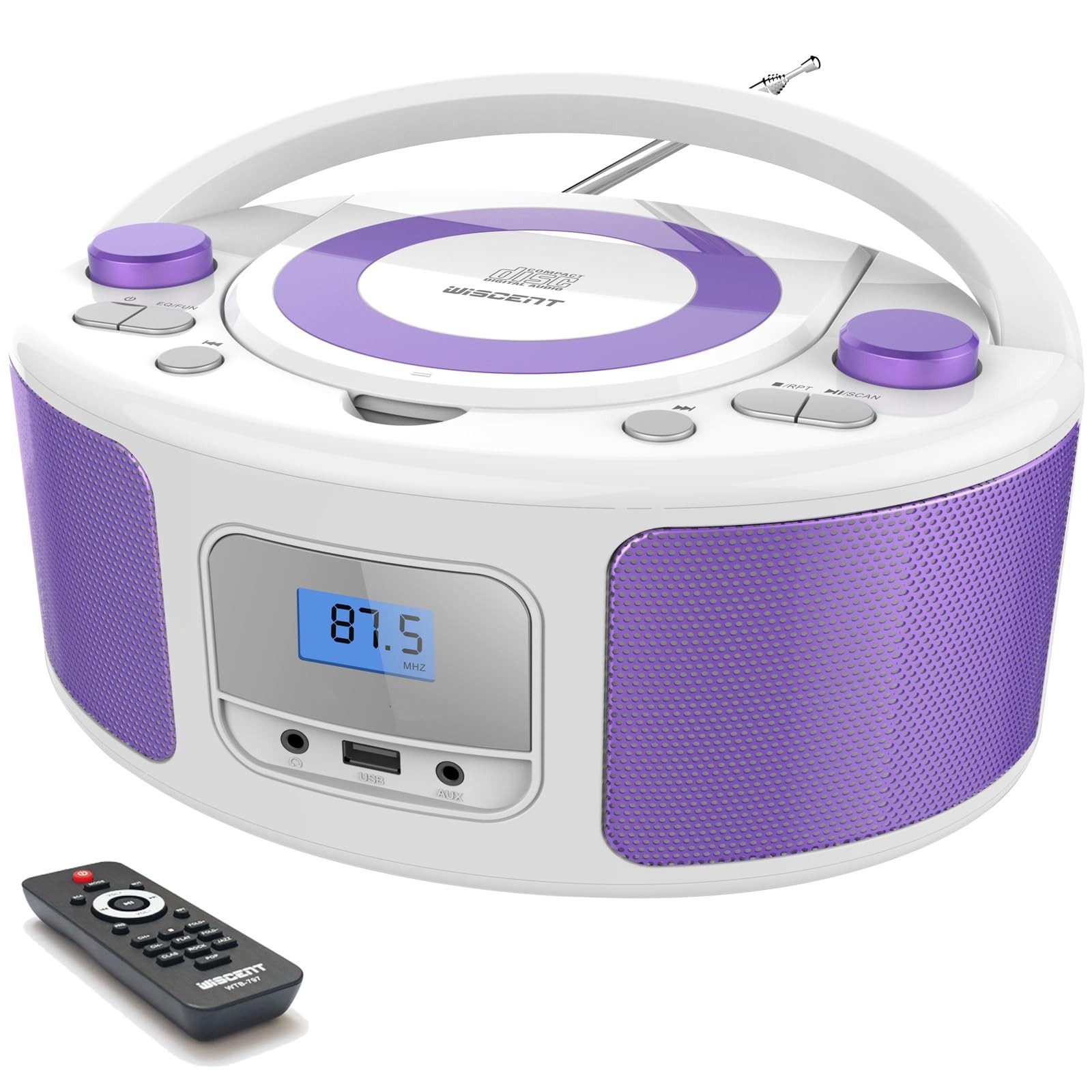 CD Radio Portable CD Player Boombox with Bluetooth,FM Radio,Remote Control,US... CD Radio Portable CD Player Boombox with Bluetooth,FM Radio,Remote Control,US...