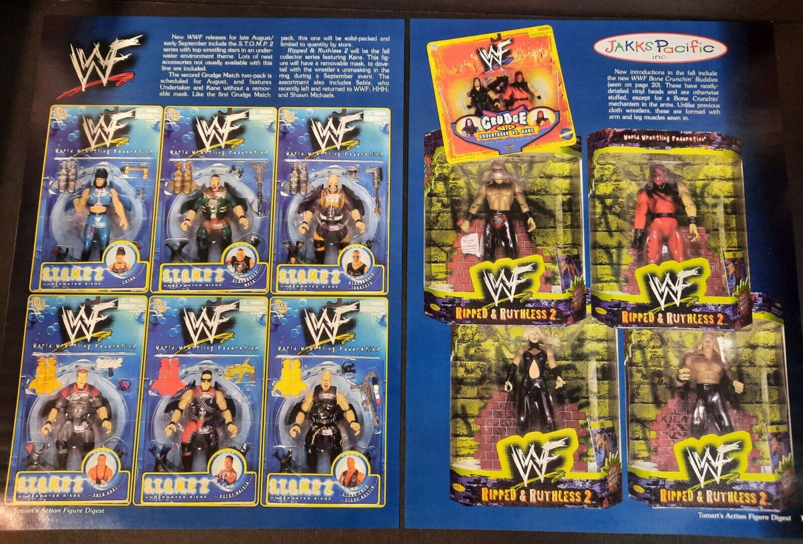 1998 WWF STOMP Series 2/Ripped & Ruthless 2 ~ 2x Magazine Preview Page/PRINT AD