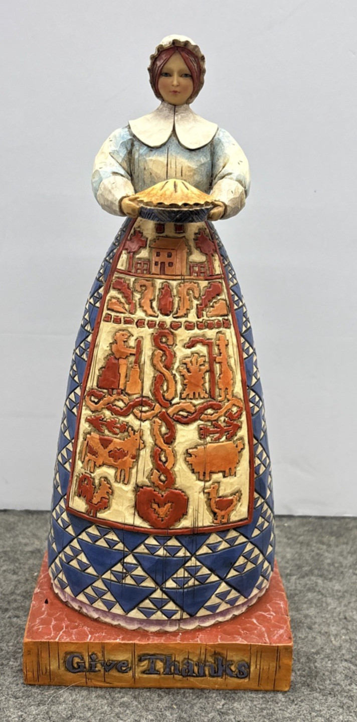 Vintage 2004 Heartwood Creek Jim Shore Give Thanks Pilgrim Woman Figurine 11.5”