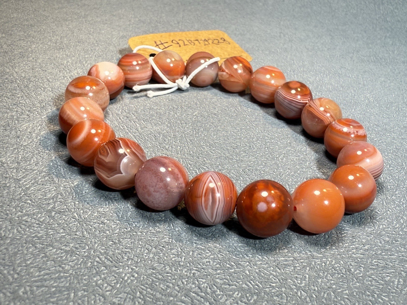 9.9mm Natural Eye Baoshan South Red Agate Bracelet/Buddhist wisdom and peace