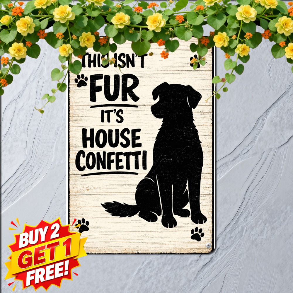 German Shepherd Dog Hair Tin Sign Funny Pet Lover Living Room Metal Plaque 8x12