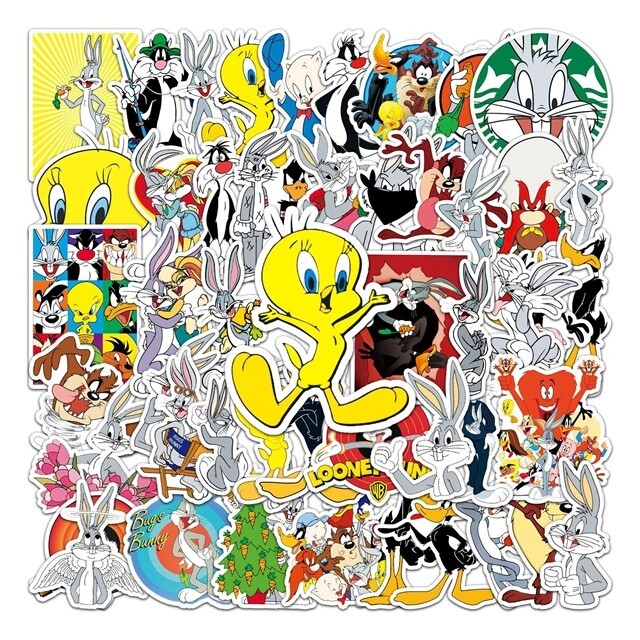 Looney Tunes Sticker Packs Water Resistant Laptop Decals Bugs Bunny Tweety Bird