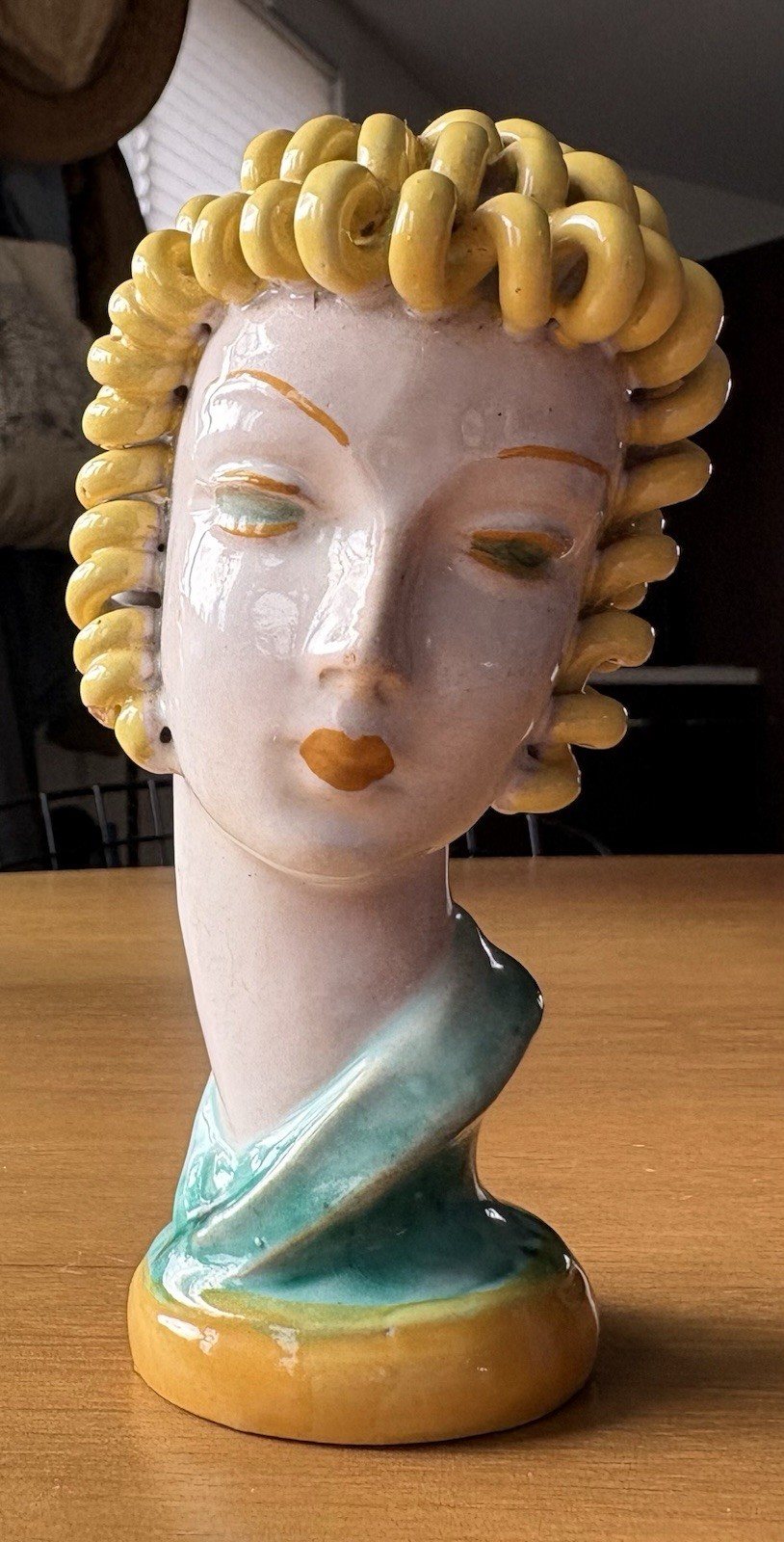 Goldscheider Art Deco Bust Girl Blonde Spaghetti Hair Italy