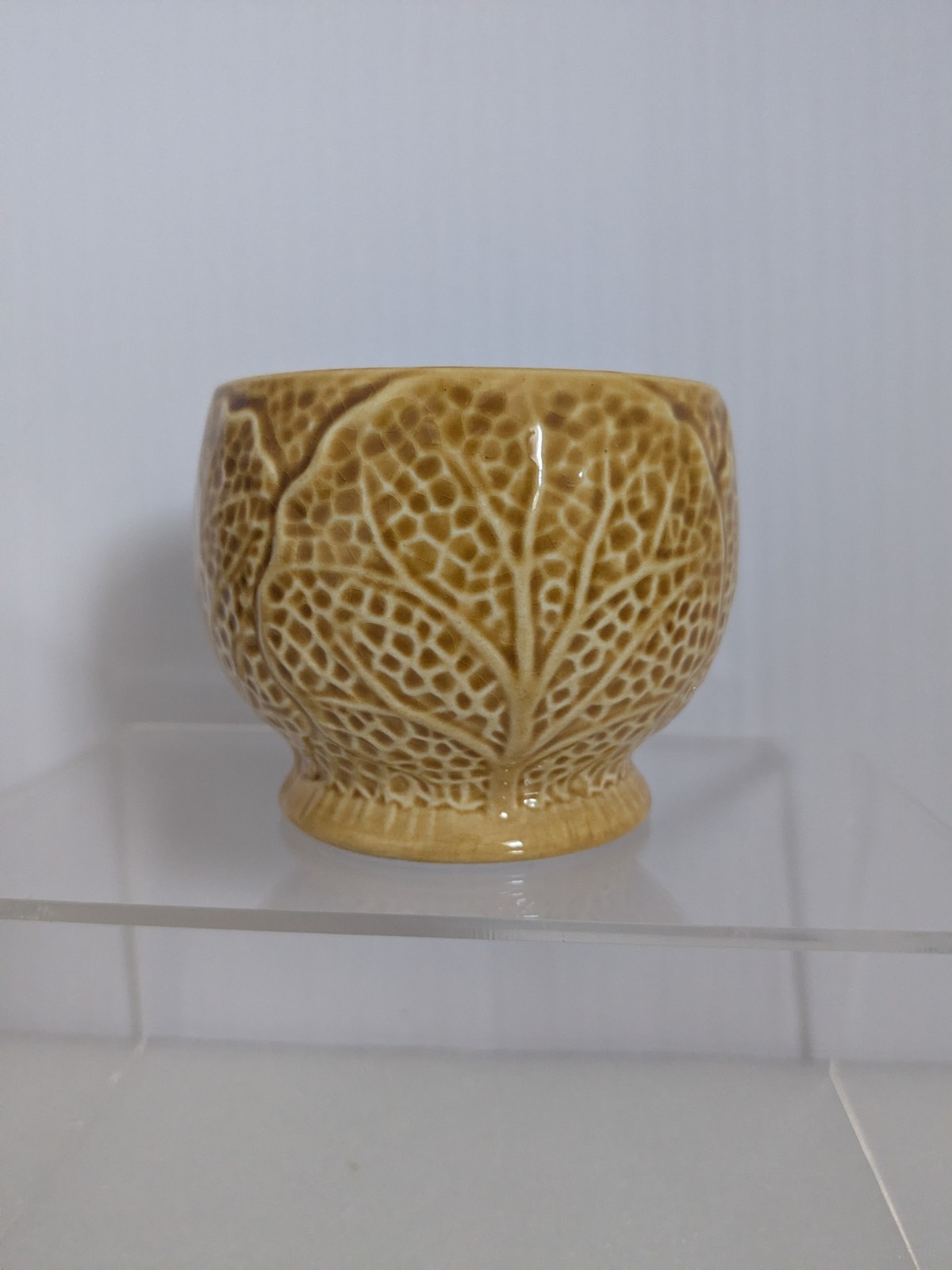 Vintage Crown Devon Yellow Cabbage Jam Pot Preserves Retro Kitsch *No Lid*