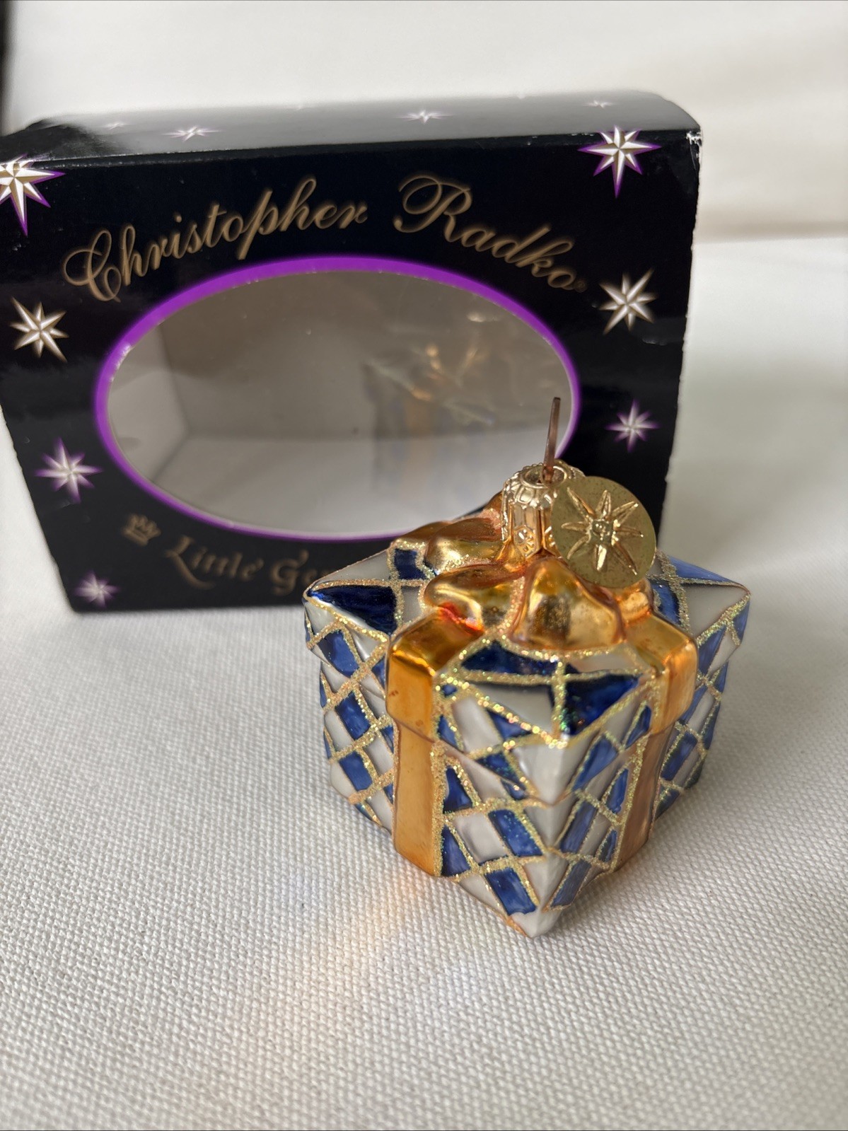 Christopher Radko Blue Pretty Paper Ornament