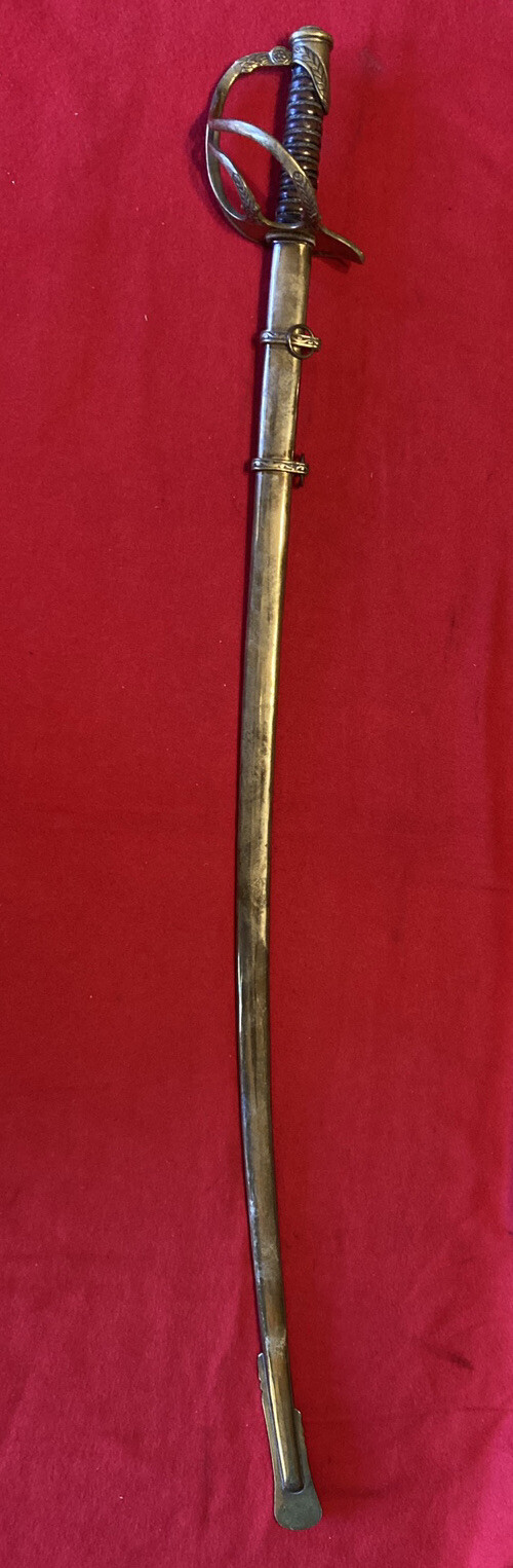 Fine 19th/early 20th C. European boys dress sword & scabbard, brass mounts